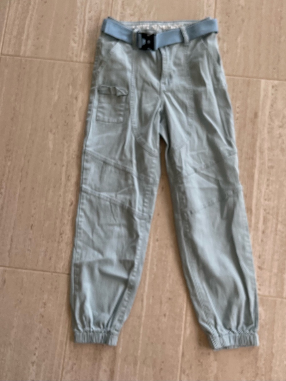 Anti Nobody Women's Cargo Pants Size 3/4 Light Blue Cinch Hem Casual
